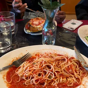 Spaghetti and Spaghetti with Marinara Sauce