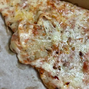 a slice of cheese pizza