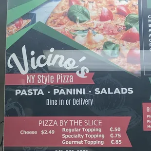 pizza, menu