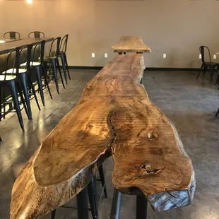 Gorgeous live edge tables built by Hill Top Wood Shop in Angier