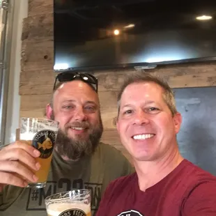 First pint poured in the new taproom with Tim from Fainting Goat Brewery in Fuquay