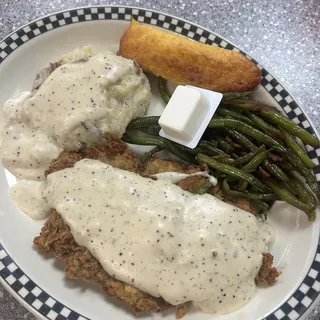 Eggs N Chicken Fried New York Steak