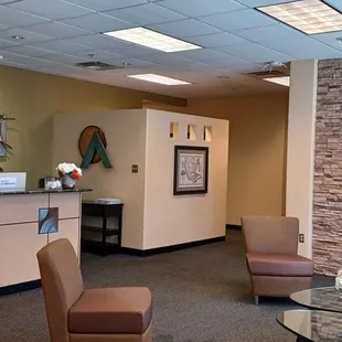 The lobby, where the receptions staff will help you.