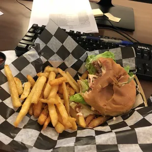 Someone too a bite of my delicious burger