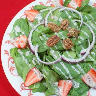 Spinach Salad with Chia Seed Dressing