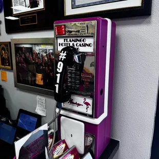 An original phone from the Flamingo Hotel.