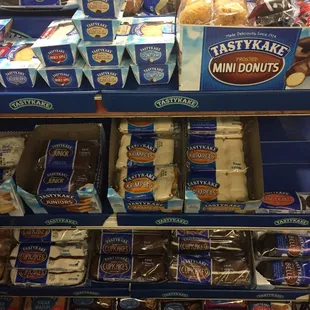 a display of cookies and milk