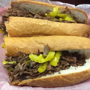 Cheesesteak with hot peppers