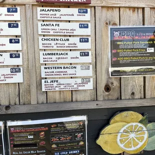 menus and prices