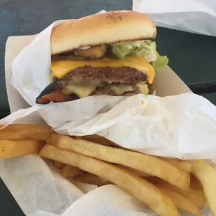 Vick's Ultimate Double Burger and Fries