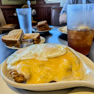 A LOT of food in that chicken fried steak skillet!