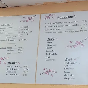 menu