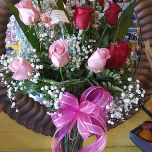 Dozen roses arrangement I ordered over the phone, beautiful!
