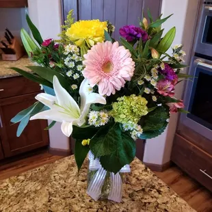 Mixed bouquet with lilies