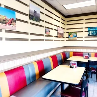 A warm, inviting ambiance fills the spacious dining area at Vicky&apos;s Jurupa Valley!