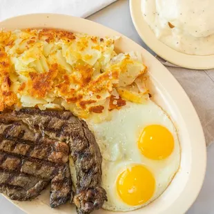 Presenting our Ribeye Steak Breakfast Platter, a luxurious morning feast to satisfy your cravings.