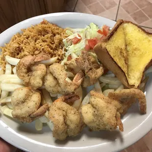 Fried shrimp plate.