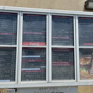 Drive thru menu