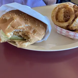Turkey Burger &amp; Onion Rings
