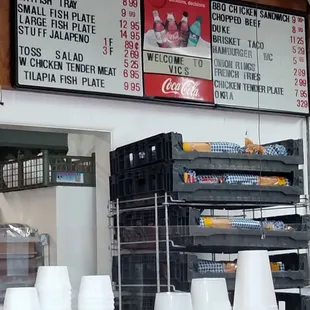 Old school menu that shows a bit of what they have.