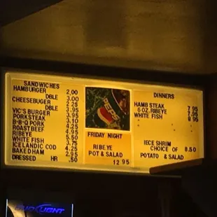 Menu board (not complete). Breakfast served all day.