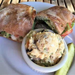 chicken dijon sandwich with a side of potato salad : )