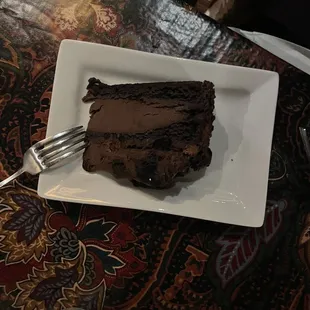 a piece of chocolate cake