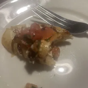 Eating bruschetta