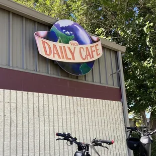 Daily Cafe parking lot view.