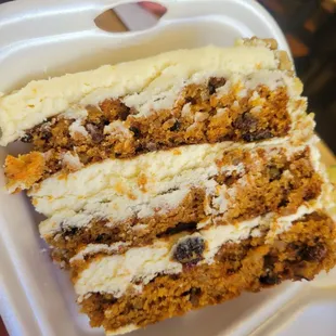 Carrot cake slice to go.