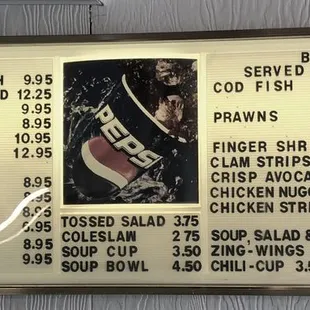 Menu - sandwiches, salads, baskets