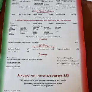 menu