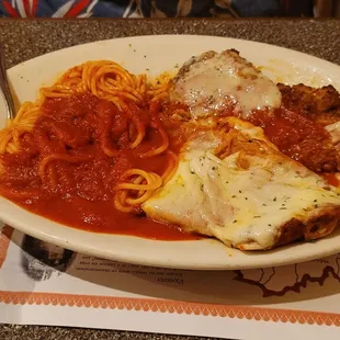 Chicken Parmesan, HUGE portion served at lunch