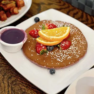 Single Hot Cake with side of Ube sauce