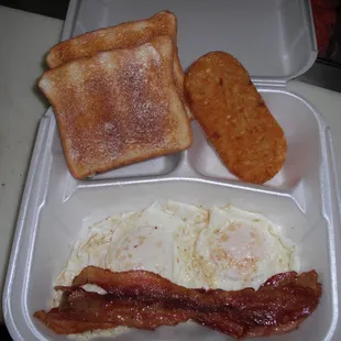 Bacon breakfast with hash brown