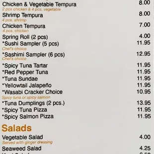 menu