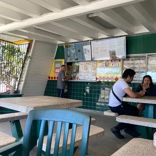 Menu and seating area