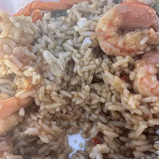 Garlic Shrimp Over Steamed Rice