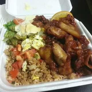 Orange Chicken Over Fried Rice