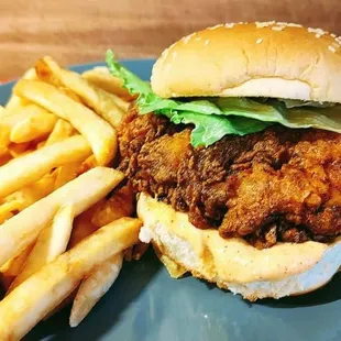 Housemade marinade and spicy mayo makes this spicy chicken sandwich hard to resist