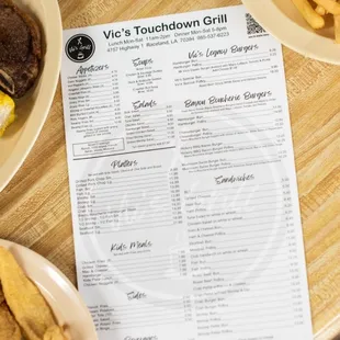 menu