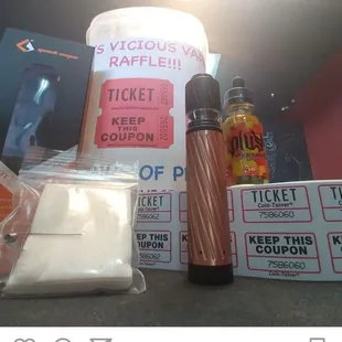 Awesome raffles for great products here at Vics Vicious Vapes!