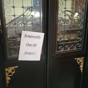 Broken elevator 4th floor