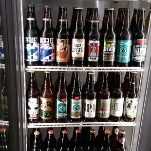 a refrigerator full of beer