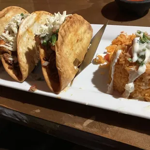 Birria tacos &amp; Loco rice