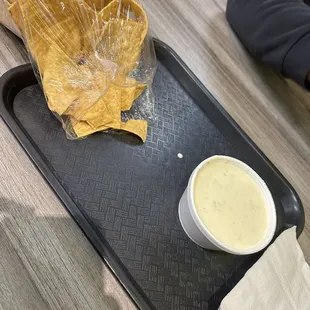 8 oz. Chips &amp; Cheese Dip, very good but kind of pricey