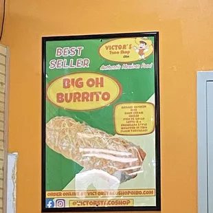 a poster of a dog on burrito