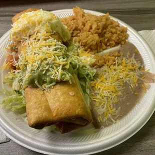 Chicken chimichanga plate