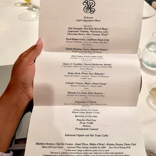 Our Chef-s Tasting Menu