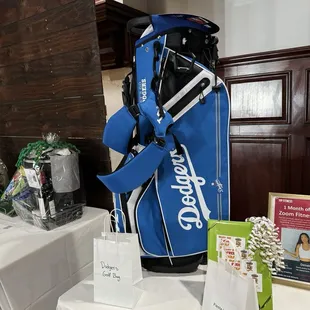 Raffle for a Dodger golf bag